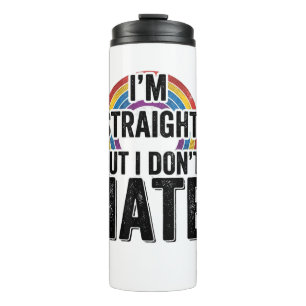 Straight Ally Rainbow Vintage Typography Shirt_1 Thermal Tumbler