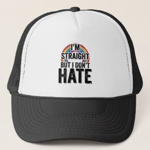 Straight Ally Rainbow Vintage Typography Shirt_1 Trucker Hat