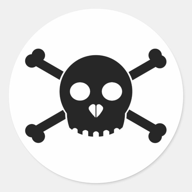 Straight Black Deth's Head Sticker (Front)