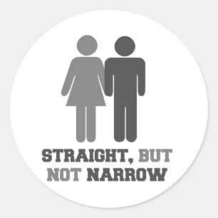 Straight but not narrow classic round sticker
