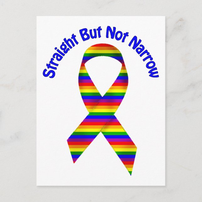 Straight But Not Narrow Gay Pride Tees, Gifts Postcard (Front)