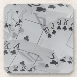 Straight Club Flush Poker Cards Pattern, Coaster