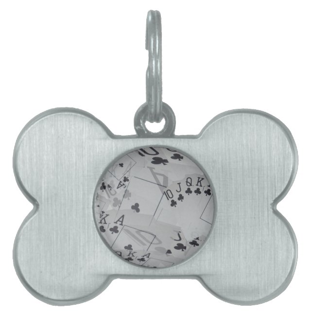Straight Club Flush Poker Cards Pattern, Pet Tag (Front)