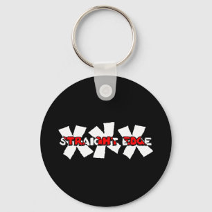 Straight Edge 07 Black Keychain