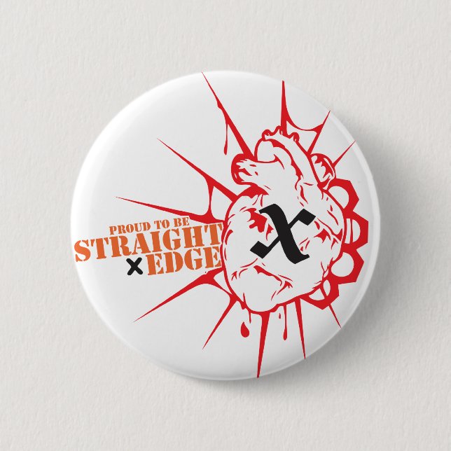 Straight Edge (H) 2 Inch Round Button (Front)