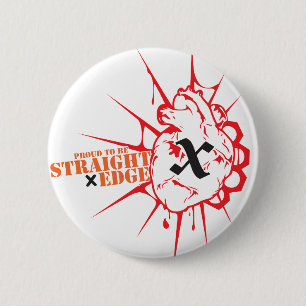 Straight Edge (H) 2 Inch Round Button