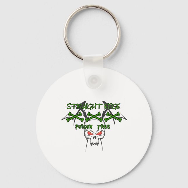 Straight Edge Poison Free Keychain (Front)