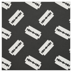 Straight Edge Razor Blade Patterned Black Fabric