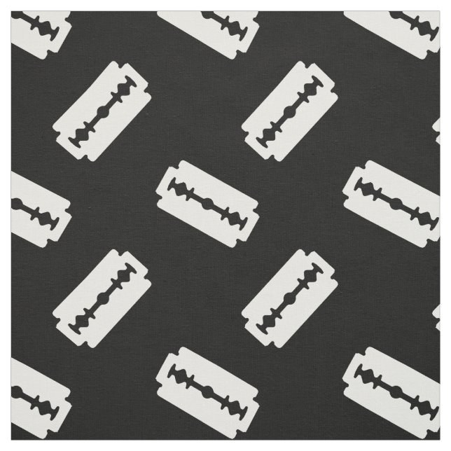 Straight Edge Razor Blade Patterned Black Fabric (Swatch)