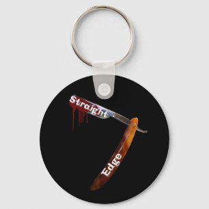 Straight Edge Straight Razor Keychain