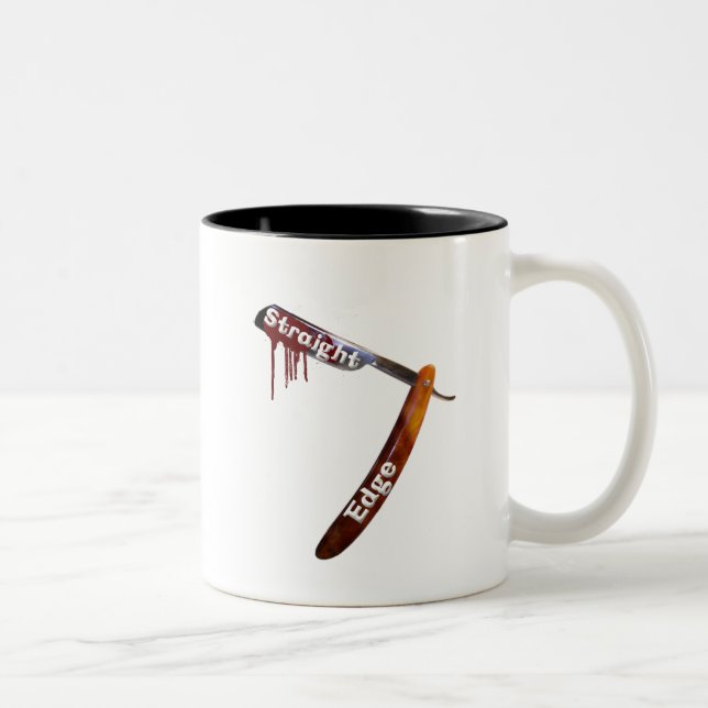 Straight Edge Straight Razor Two-Tone Coffee Mug (Right)