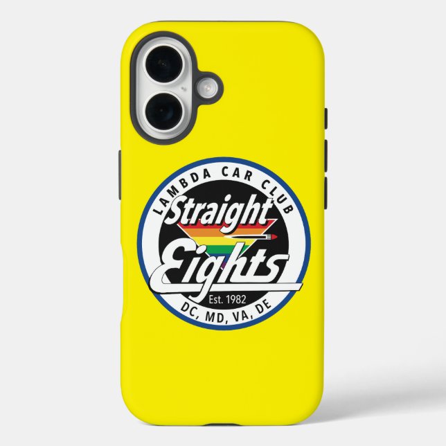 Straight Eights Phone Case (Yellow) (Back)