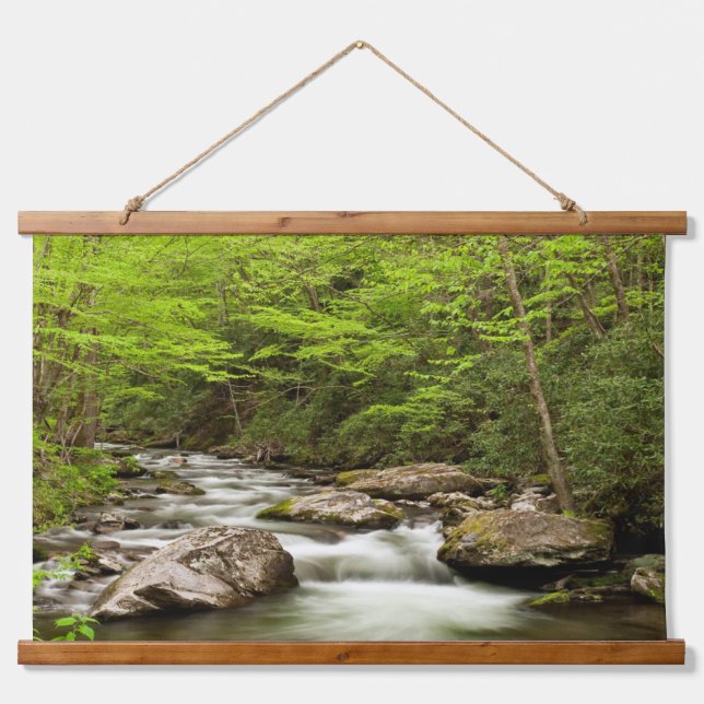 Straight Fork Flows Through Forest Hanging Tapestry (Front)