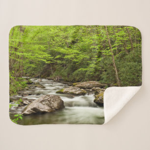 Straight Fork Flows Through Forest Sherpa Blanket
