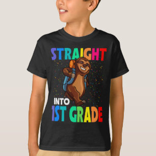 Straight Into 1st Grade Sloth Back To School T-Shirt