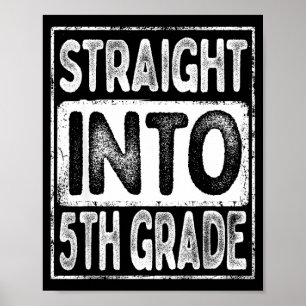 Straight into 5th grade retro back to school for poster