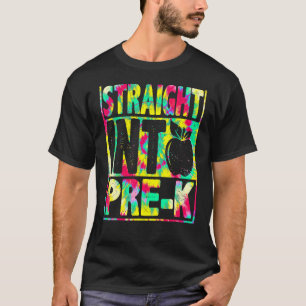 Straight Into Pre K Back To School Tie Dye Teacher T-Shirt