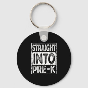 Straight into pre-k retro back to school for boys keychain