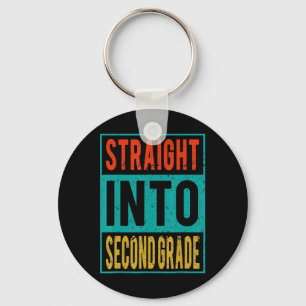 Straight Into Second Grade Back To School 2nd Grad Keychain
