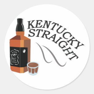 Straight Kentucky Classic Round Sticker