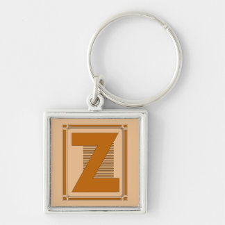 Straight lines art deco with monogram, letter Z Keychain
