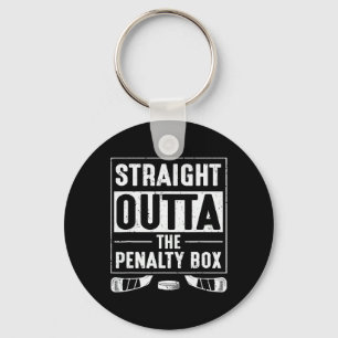 Straight Out Of Penalty Box Ice Hockey Lovers Men Keychain