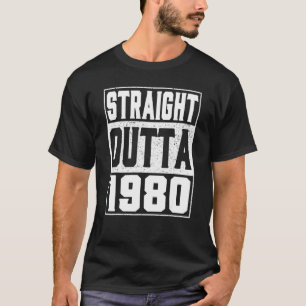 Straight Outta 1980 42nd Birthday Men & Women Vin T-Shirt