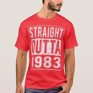 Straight Outta 1983, Fun Distressed Born 1983 Birt T-Shirt