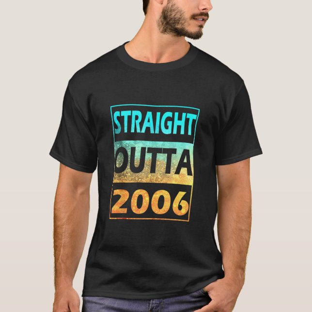 Straight Outta 2006 14th Birthday  14 Years Old T-Shirt (Front)