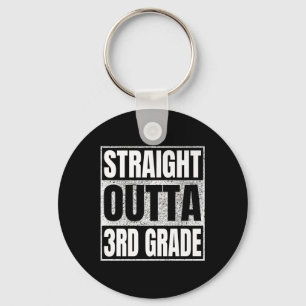 Straight Outta 3rd Grade Cl 2025 Graduation Third Keychain