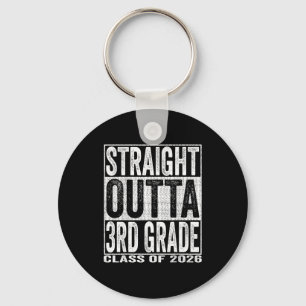 Straight outta 3rd grade graduate funny 2026 third keychain
