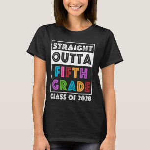 Straight Outta 5th Grade Class Of 2028 Graduation T-Shirt