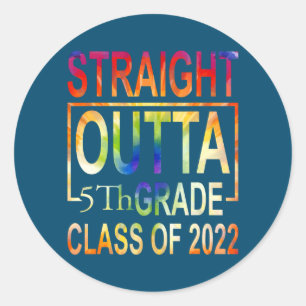 Straight Outta 5th Grade Fifth Graduation Teacher Classic Round Sticker
