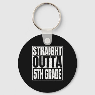 Straight outta 5th grade funny 2025 graduation keychain