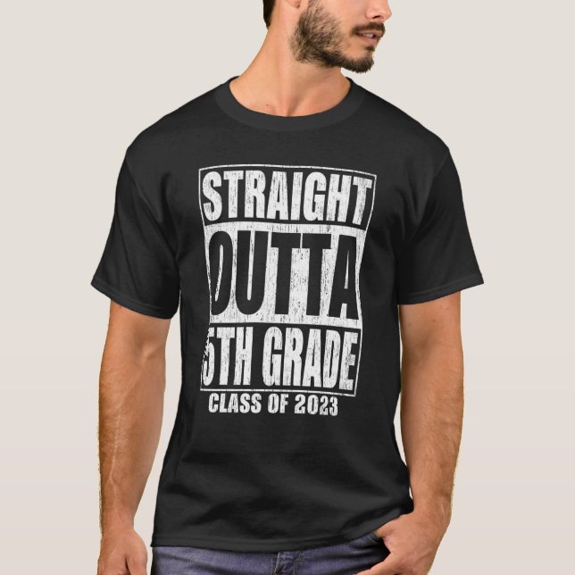 Straight Outta 5th Grade Graduation 2023 Fifth Gra T-Shirt (Front)