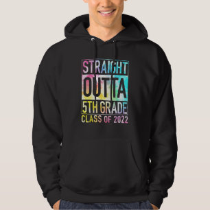 Straight Outta 5th Grade Great Graduation  Tie Dye Hoodie