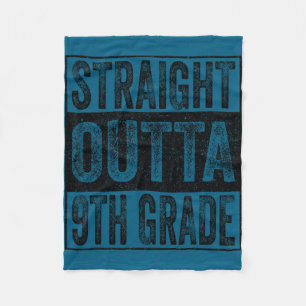Straight outta 9th grade class 2026 graduate ninth fleece blanket