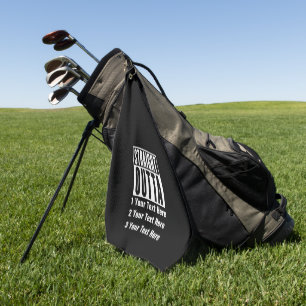 Straight Outta Add Your Location 3 Text Lines on a Golf Towel