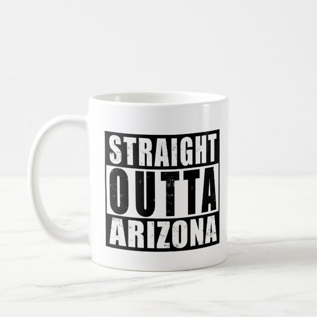 Straight Outta Arizona Urban Typography Coffee Mug (Left)
