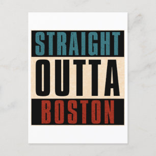 Straight Outta Boston Massachusetts MA USA Holiday Postcard
