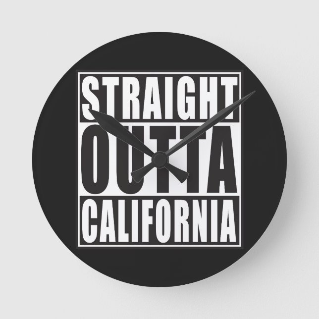 Straight Outta California Round Clock (Front)