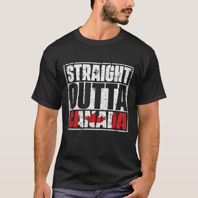 Straight Outta Canada Flag T-Shirt (Front)