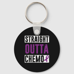 Straight Outta Chemo Pancreatic Cancer Survivor Keychain