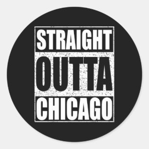 Straight Outta Chicago Illinois State  Classic Round Sticker