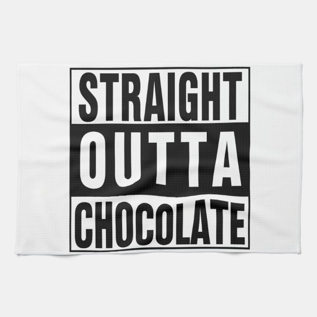 Straight Outta Chocolate Kitchen Towel (Horizontal)