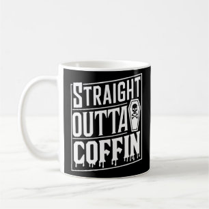 Straight Outta Coffin Funny Vampire Halloween Puns Coffee Mug