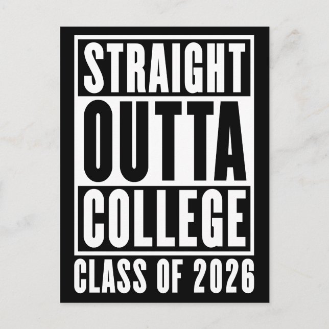 Straight Outta College Class of 2026 Postcard (Front)