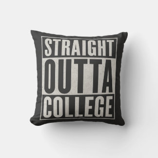 Straight Outta College Funny Graduation Graphic De Throw Pillow