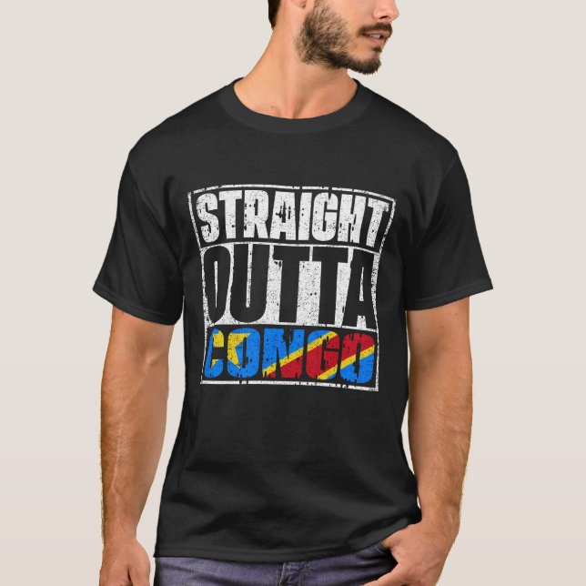 Straight Outta Congo Flag T-Shirt (Front)