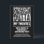 Straight Outta Custom 30th Birthday Party Invitation<br><div class="desc">Add your text and event or birthday party details to this 30th birthday party invitation card. Straight outta your birth year, age, fourties, thirties, fifties, etc. Or customize your city, state, profession, job, school or anything! What are you representing? Add your city, state or other pertinent information for a custom...</div>